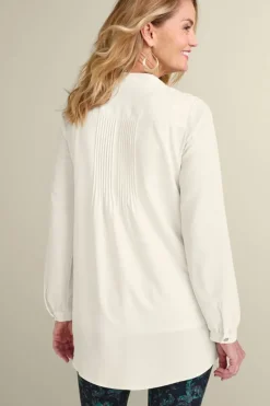 Soft Surroundings Tops|Makara Button Tunic IvoryPearl
