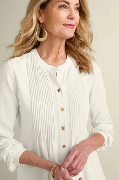 Soft Surroundings Tops|Makara Button Tunic IvoryPearl