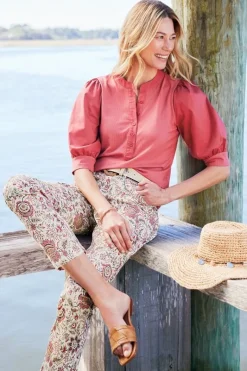 Soft Surroundings Jeans|Manisha Straight Leg Jeans DesertJacobean