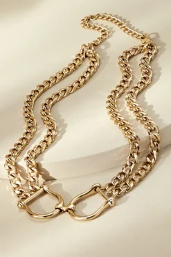 Soft Surroundings Belts|Manon Double Chain Belt Gold
