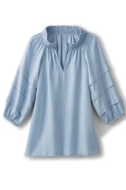 Soft Surroundings Tops|Marisol Tencel™ Top LightChambray