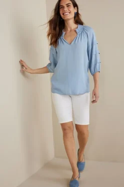 Soft Surroundings Tops|Marisol Tencel™ Top LightChambray