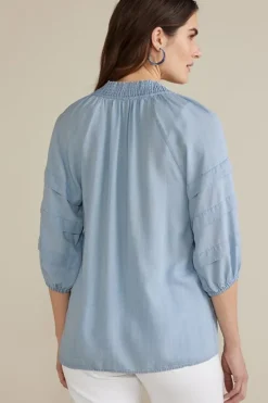 Soft Surroundings Tops|Marisol Tencel™ Top LightChambray