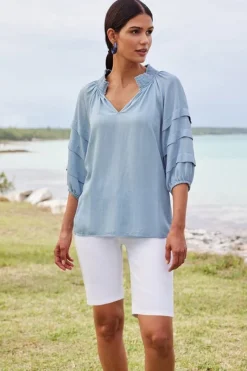 Soft Surroundings Tops|Marisol Tencel™ Top LightChambray