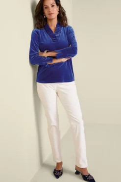 Soft Surroundings Tops|Marlee Ruffle Velvet Top