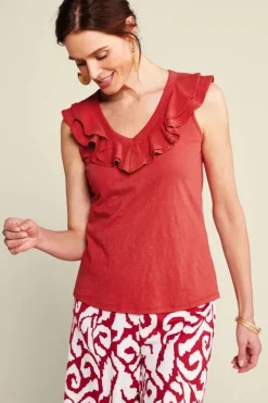 Soft Surroundings Tops|Marybeth Ruffle Tank AmericanBeauty