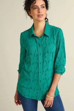 Soft Surroundings Tops|Matine Jacquard Tunic & Cami Evergreen