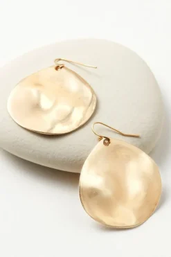 Soft Surroundings Jewelry|Earrings|Meza Hammered Disc Earrings Gold