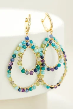 Soft Surroundings Jewelry|Earrings|Mimi Beaded Hoop Earrings BlueMulti