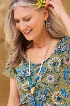 Soft Surroundings Jewelry|Earrings|Mimi Beaded Hoop Earrings BlueMulti