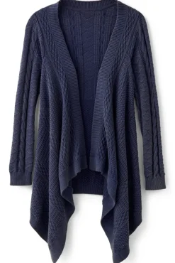 Soft Surroundings Tops|Sweaters & Cardigans|Minah Cable Knit Cardigan DenimBlue