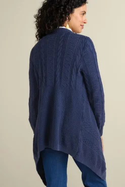 Soft Surroundings Tops|Sweaters & Cardigans|Minah Cable Knit Cardigan DenimBlue