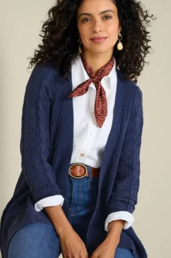 Soft Surroundings Tops|Sweaters & Cardigans|Minah Cable Knit Cardigan DenimBlue