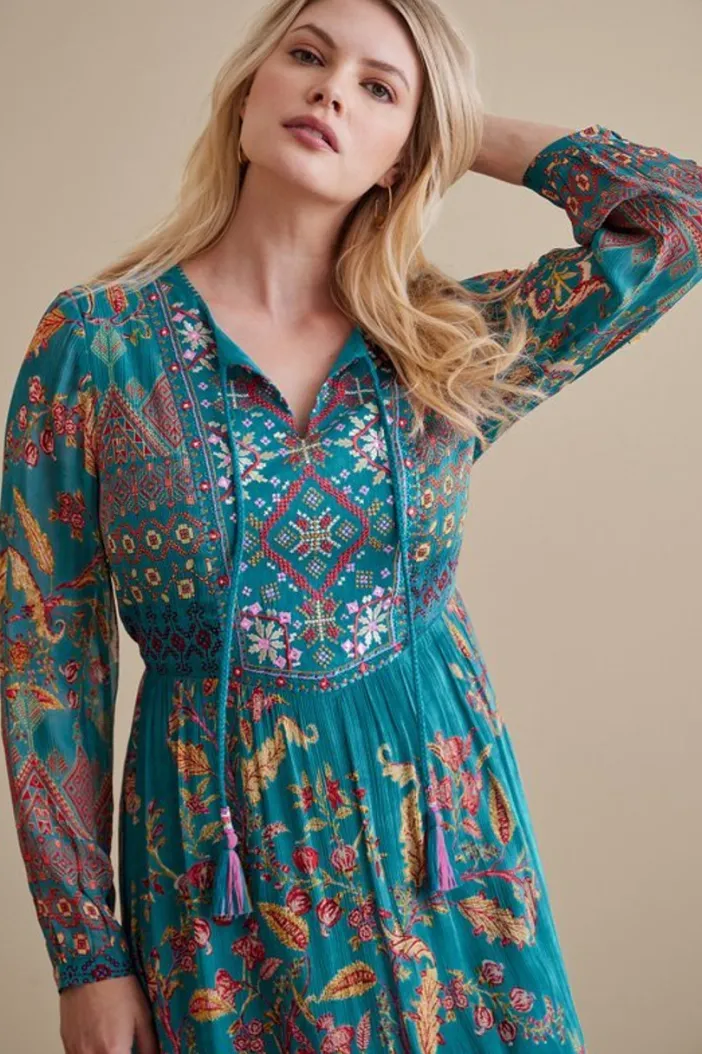 Soft Surroundings Dresses|Mirapani Dress AyalettaBlue