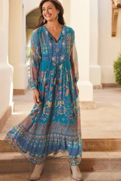 Soft Surroundings Dresses|Mirapani Dress AyalettaBlue