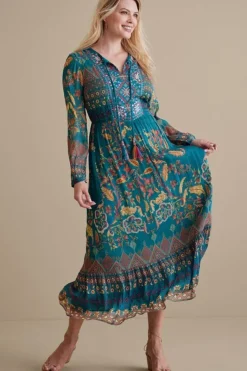 Soft Surroundings Dresses|Mirapani Dress AyalettaBlue