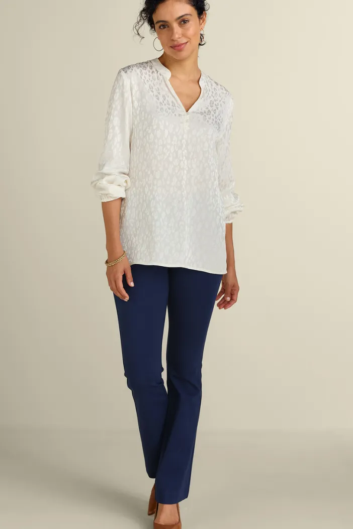 Soft Surroundings Tops|Mirasol Jacquard Tunic IvoryPearl