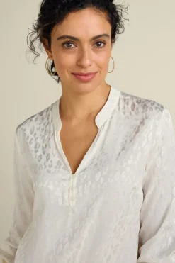 Soft Surroundings Tops|Mirasol Jacquard Tunic IvoryPearl