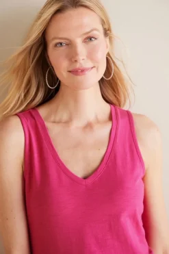 Soft Surroundings Tops|Mistral Supima Slub Tank PinkPeacock