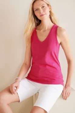 Soft Surroundings Tops|Mistral Supima Slub Tank PinkPeacock