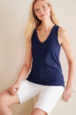 Soft Surroundings Tops|Mistral Supima Slub Tank PinkPeacock