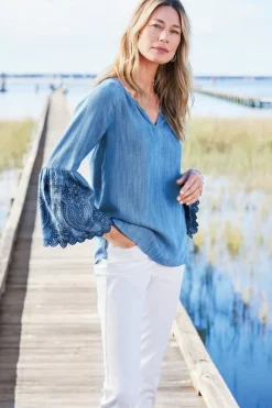 Soft Surroundings Tops|Misty Tencel™ Shirt MediumWash