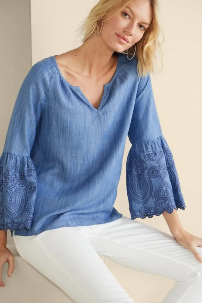 Soft Surroundings Tops|Misty Tencel™ Shirt MediumWash