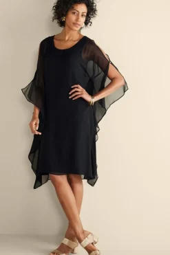 Soft Surroundings Dresses|Morlaix Silk Dress Black