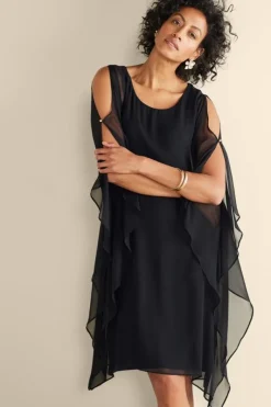 Soft Surroundings Dresses|Morlaix Silk Dress Black