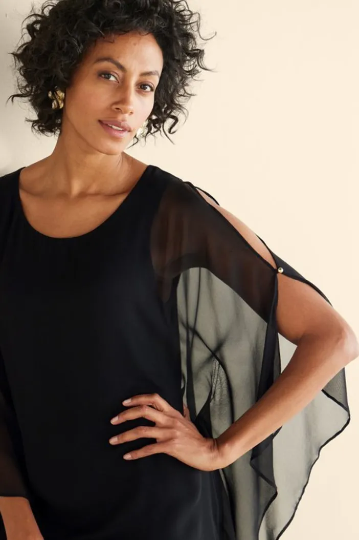 Soft Surroundings Dresses|Morlaix Silk Dress Black