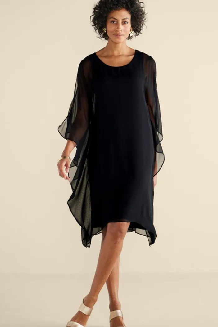 Soft Surroundings Dresses|Morlaix Silk Dress Black
