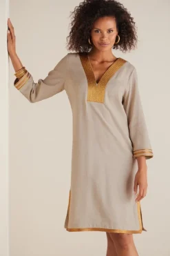 Soft Surroundings Dresses|Myla Caftan NaturalLinen