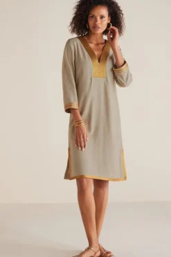 Soft Surroundings Dresses|Myla Caftan NaturalLinen