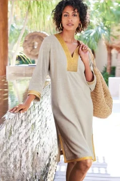 Soft Surroundings Dresses|Myla Caftan NaturalLinen