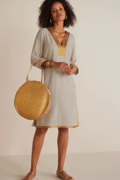 Soft Surroundings Dresses|Myla Caftan NaturalLinen