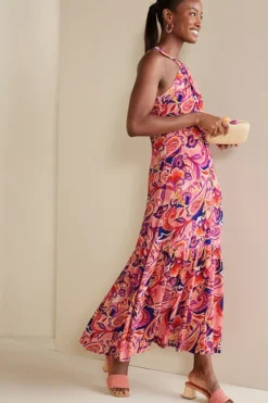 Soft Surroundings Dresses|Nalani Gauze Maxi Dress IslandSunPaisleyCoral