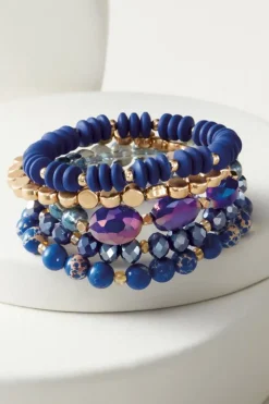 Soft Surroundings Jewelry|Bracelets|Nara Stretch Bracelet Set BlueMulti