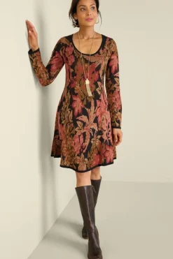 Soft Surroundings Dresses|Nelia Jacquard Sweater Dress SavannahGarden