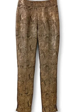 Soft Surroundings Pants|Nevina Jacquard Trouser GoldFloral