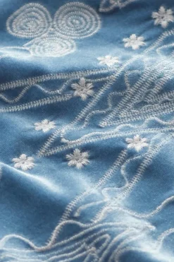Soft Surroundings Tops|Nori Embroidered Velvet Tunic MoonlightBlue