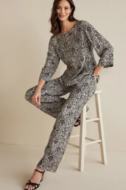 Soft Surroundings Pants|Oceo Gauze Wide-Leg Pants