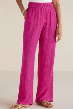 Soft Surroundings Pants|Oceo Gauze Wide-Leg Pants