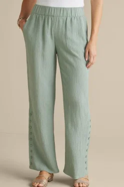 Soft Surroundings Pants|Oceo Gauze Wide-Leg Pants