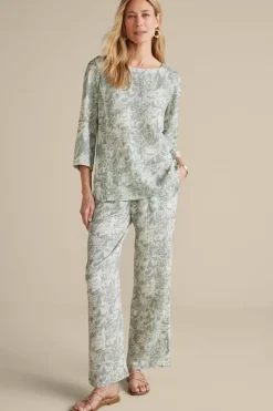 Soft Surroundings Pants|Oceo Gauze Wide-Leg Pants