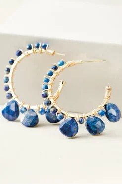 Soft Surroundings Jewelry|Earrings|Odeta Hoop Earrings Lapis