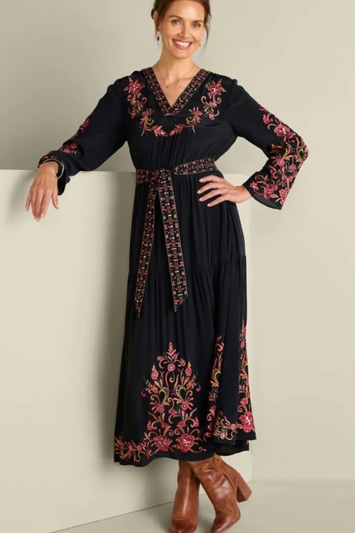 Soft Surroundings Dresses|Onyx Embellished Maxi Dress Black