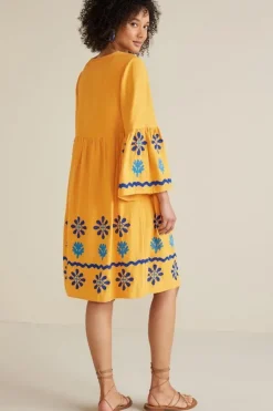 Soft Surroundings Dresses|Petra Short Dress GoldenGlow