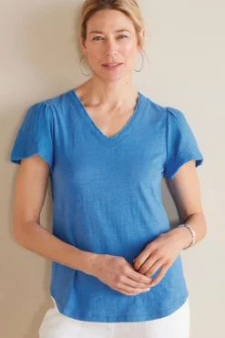 Soft Surroundings Tops|Philippa Gauze Sleeve Tee