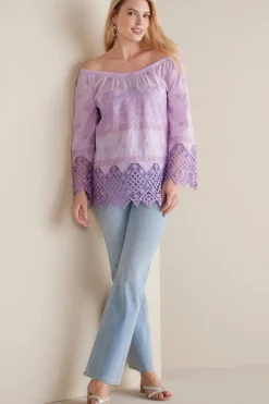 Soft Surroundings Tops|Pilar Off The Shoulder Top OrchidBloom