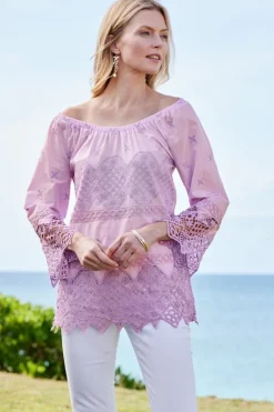 Soft Surroundings Tops|Pilar Off The Shoulder Top OrchidBloom